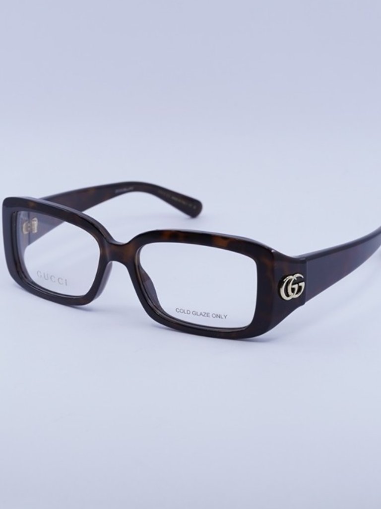 Gucci Gg1406o 002 Eyeglasses Havana 53mm Rectangle Frame